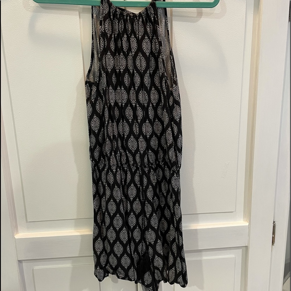 Black and white halter romper